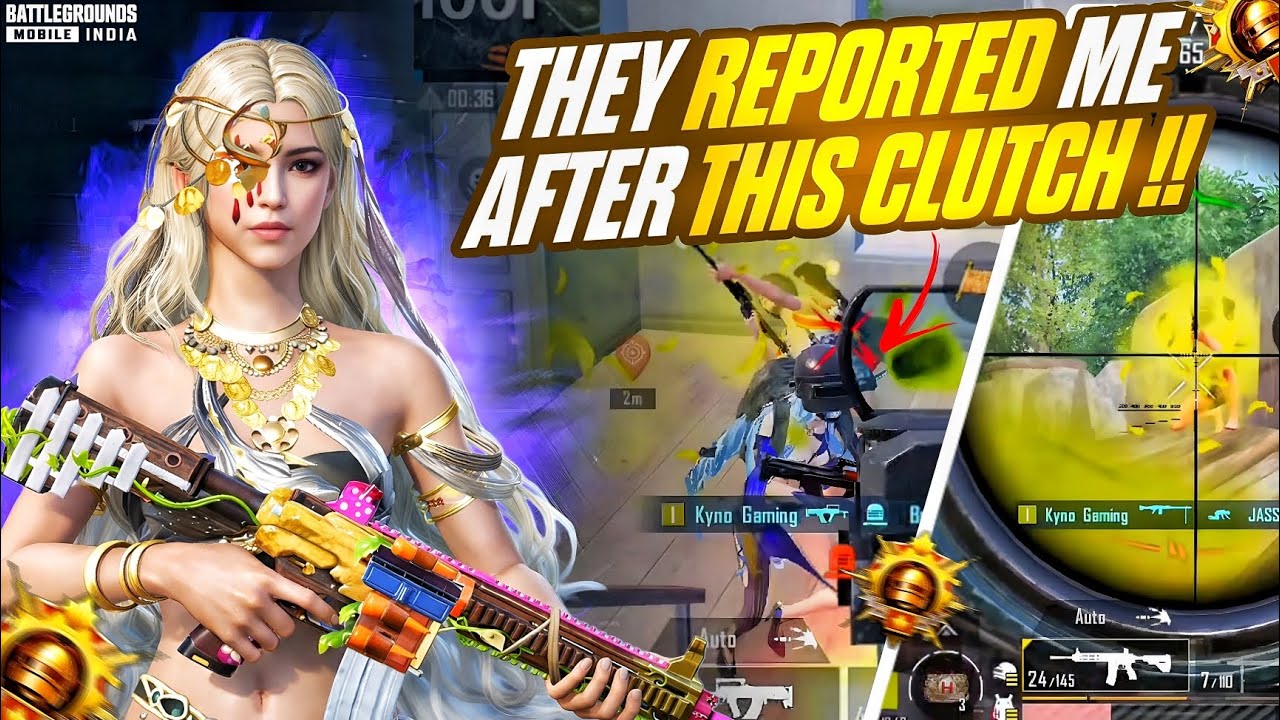 Whole Lobby Reported Me After These Clutches🙀Intense 1v4 Clutches By Kyno Gaming🔥| BGMI