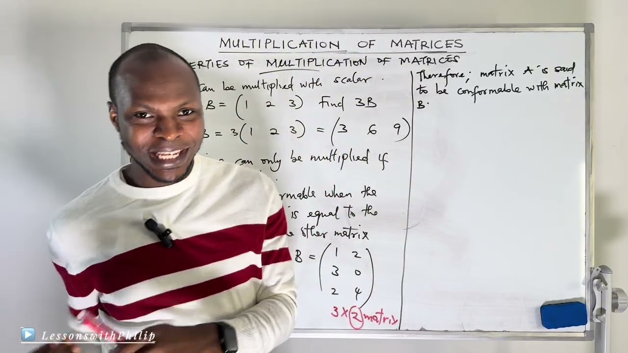 MULTIPLICATION OF MATRICES EXPLAINED //Properties of matrix multiplication 