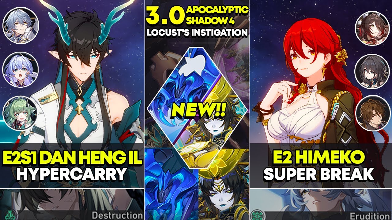 E2S1 Dan Heng IL Hypercarry & E2 Himeko Super Break | Apocalyptic Shadow 4 | Honkai Star Rail 3.0