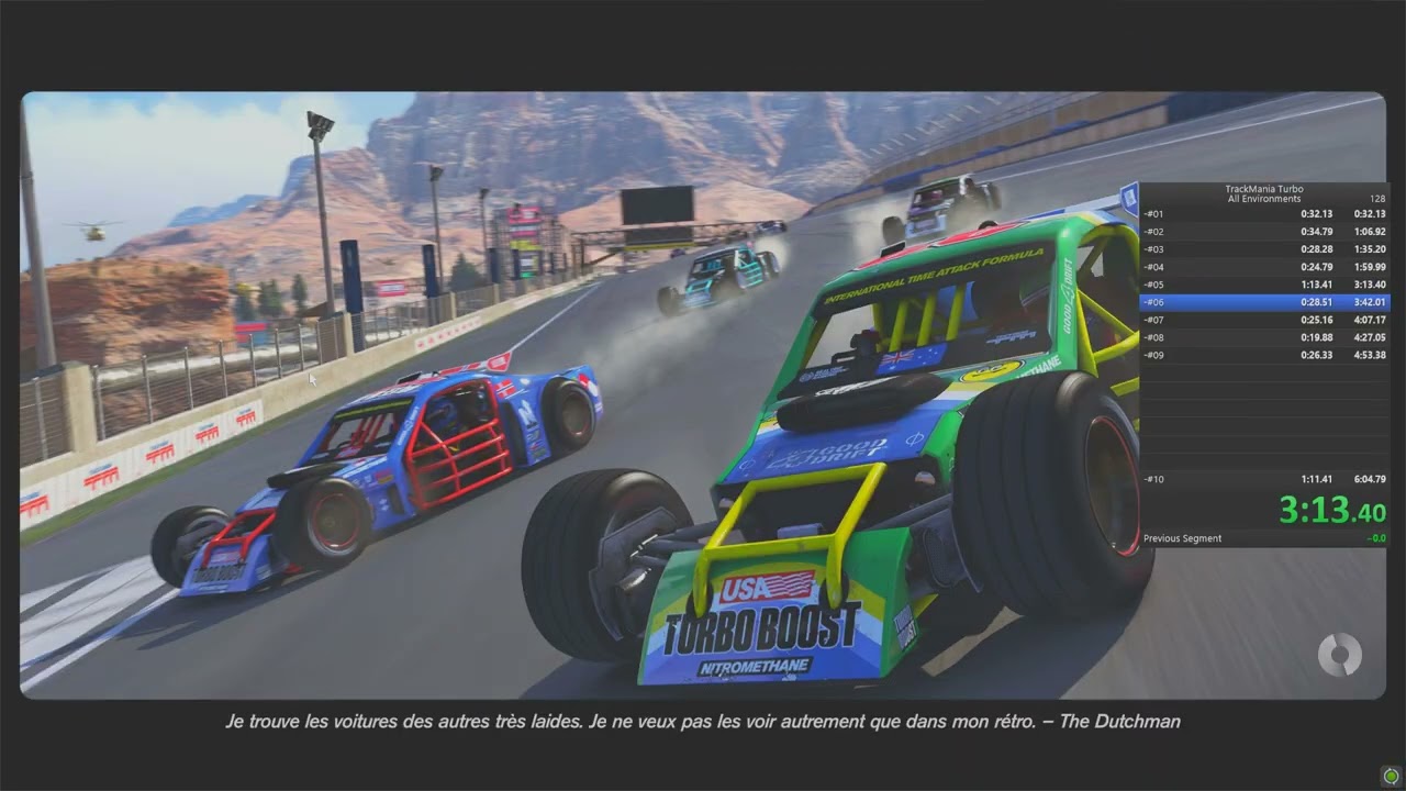 Trackmania Turbo White Canyon speedrun WR (6:04.44)