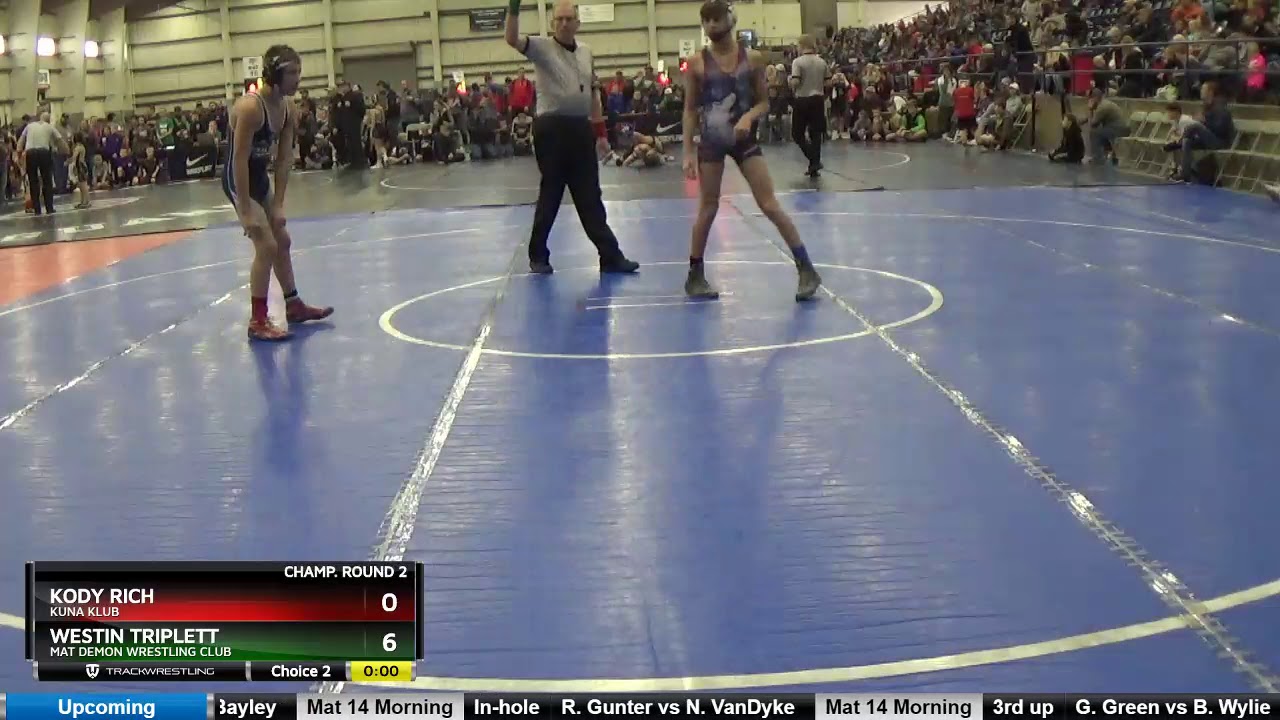 Middle School 110 Westin Triplett Mat Demon Wrestling Club Vs Kody Rich Kuna Klub