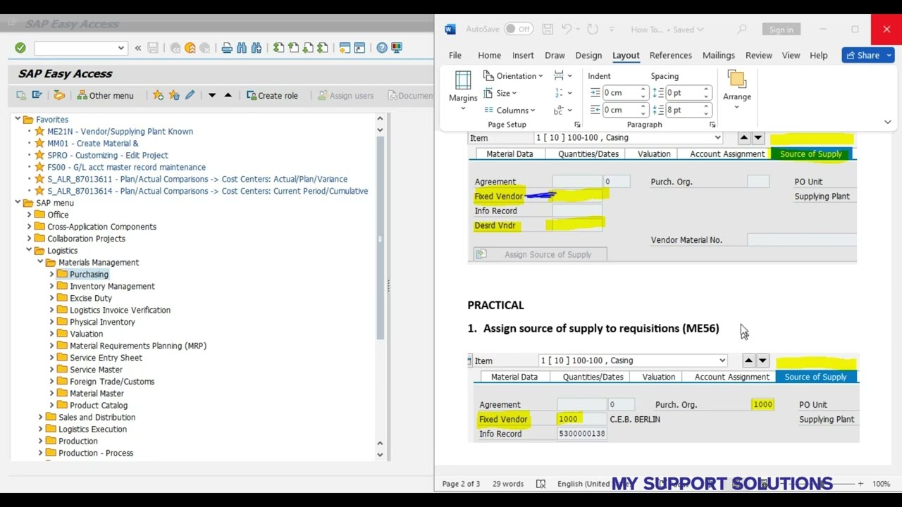 How To Assign Source Of Supply To SAP PR | Source Of Supply In SAP MM | ME56 T Code