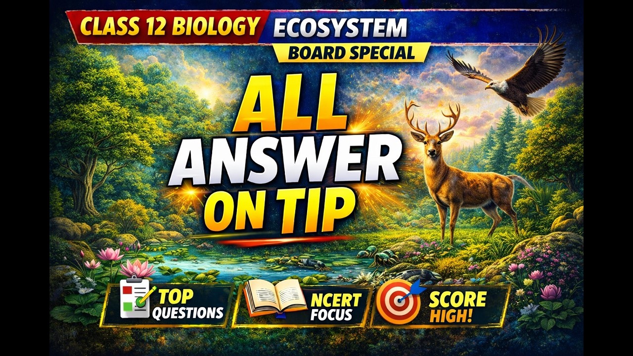 Ecosystem | CLASS 12| All Answer On Tip| CBSE Biology| AAFRIN MA'AM | Board Special|
