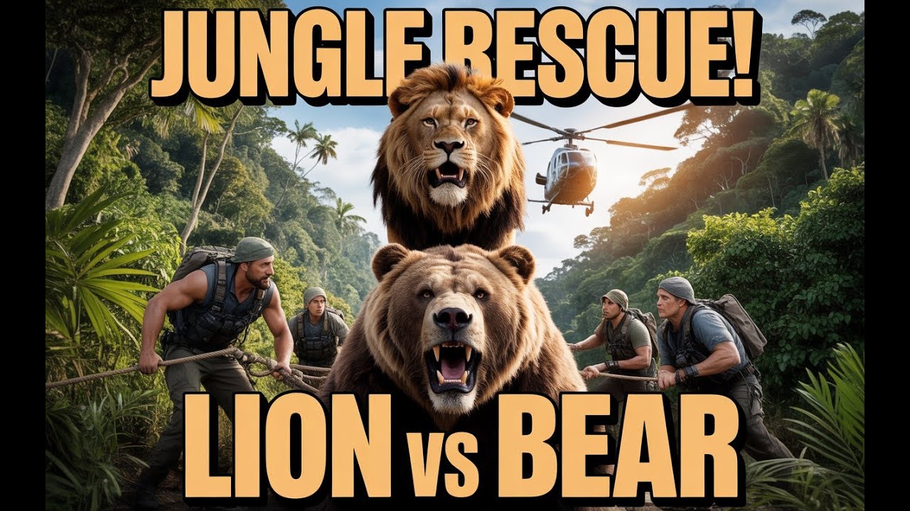 Jungle Showdown: Rescue Team vs Wild Lion & Bear