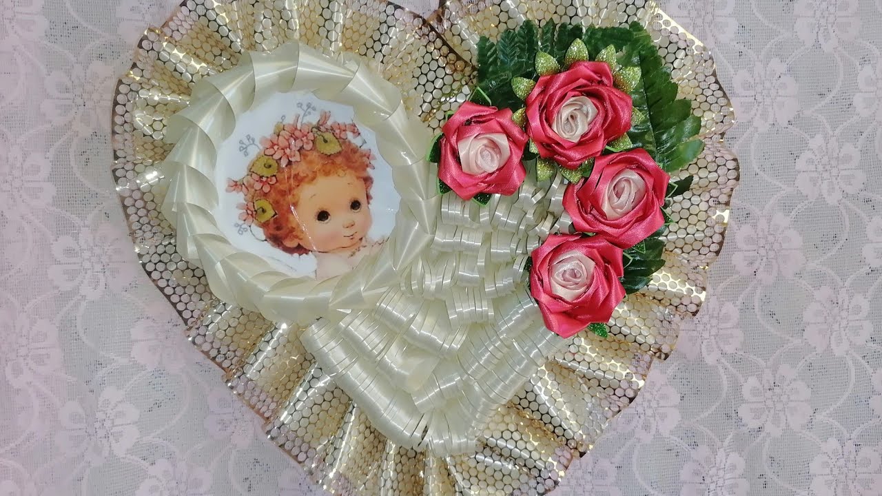 CORAZÓN con imagen o foto y ROSAS ETERNAS ofrenda para día de muertos y angelitos