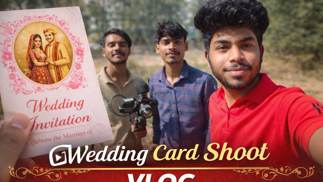 Video shoot on wedding card 