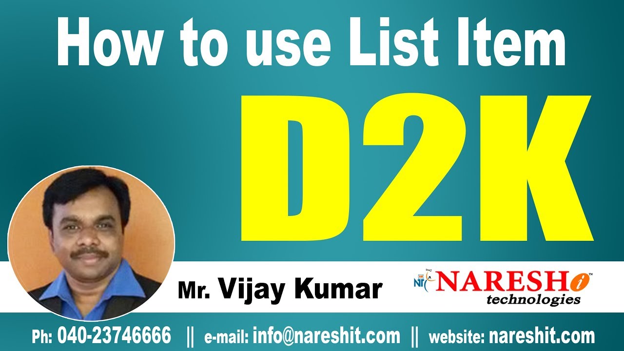 How to use list item in D2K | D2K Forms and Reports Tutorial | Mr. Vijay Kumar
