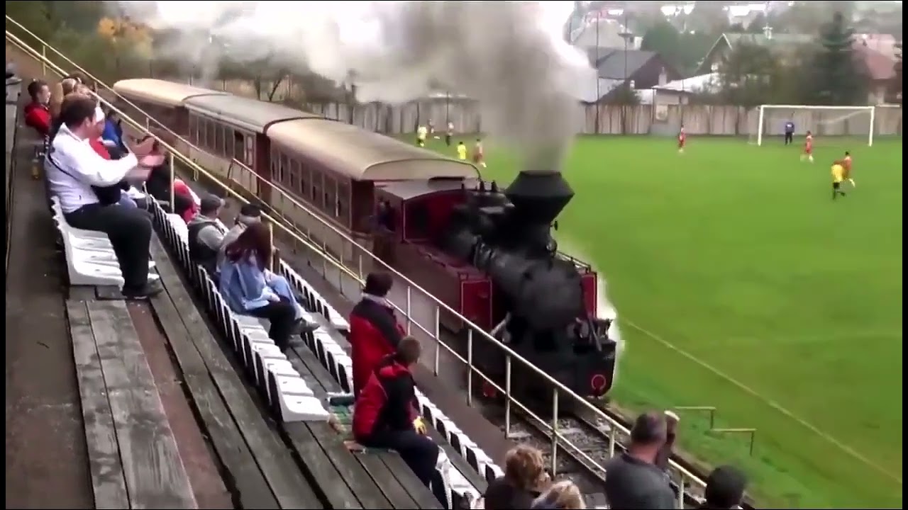 Football Stadium with a Railway Track