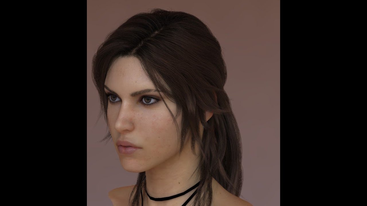 Lara Croft head video
