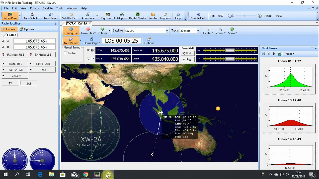 Satellite Tracking using YAESU 847 & HAM RADIO DELUXE