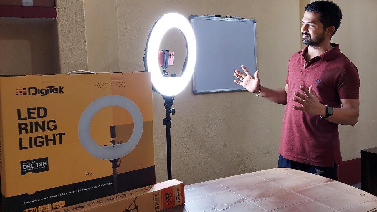 Digitek LED Ring Light With Stand (DRL 18H C) - Studio Light for Content Creator Youtube Unboxing