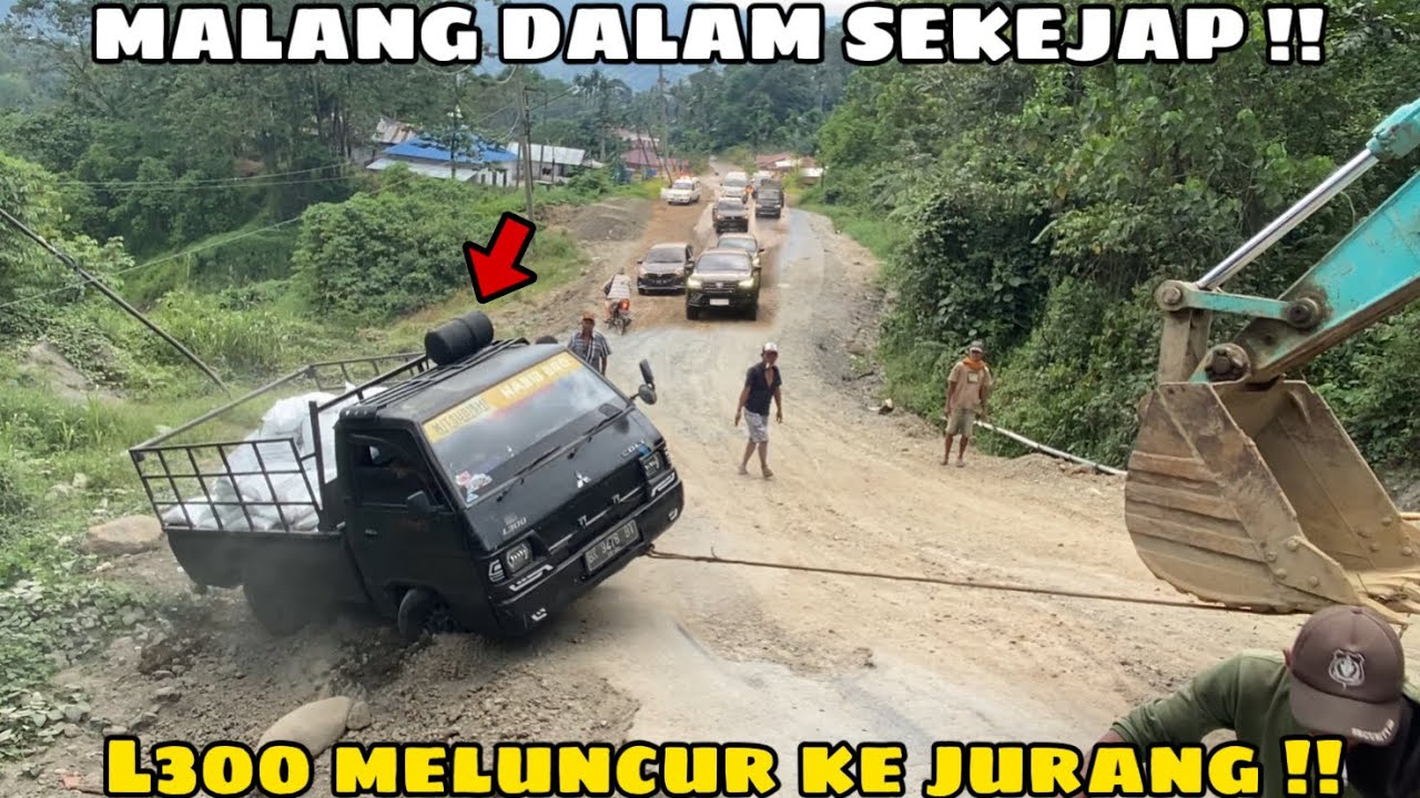 MALANG SEKEJAP MATA !! L300 Gagal Menanjak Dan Meluncur Ke Jurang #extremeroad #batujomba