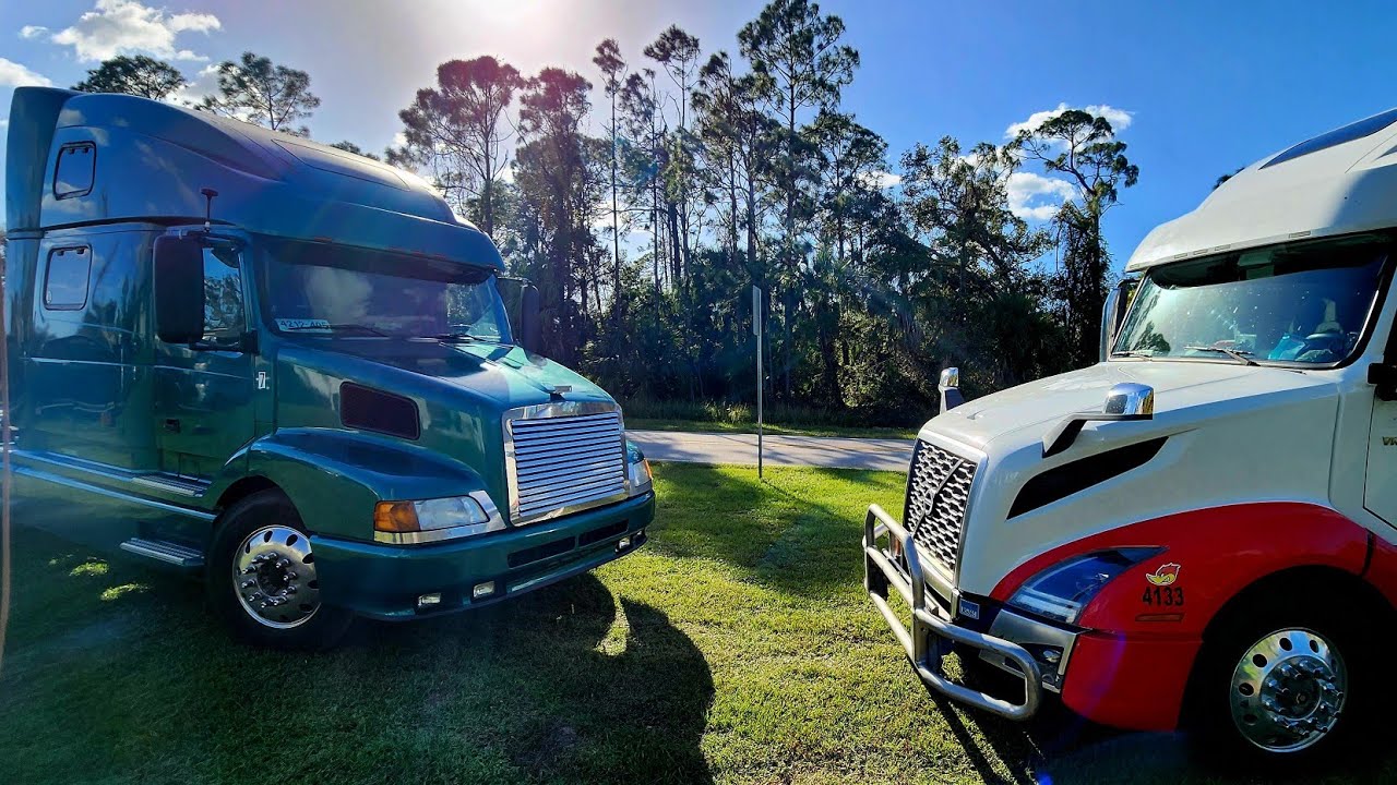 Old-school vs new-school . 20 years difference #old-school #modern #diesel #volvotrucks #vnl