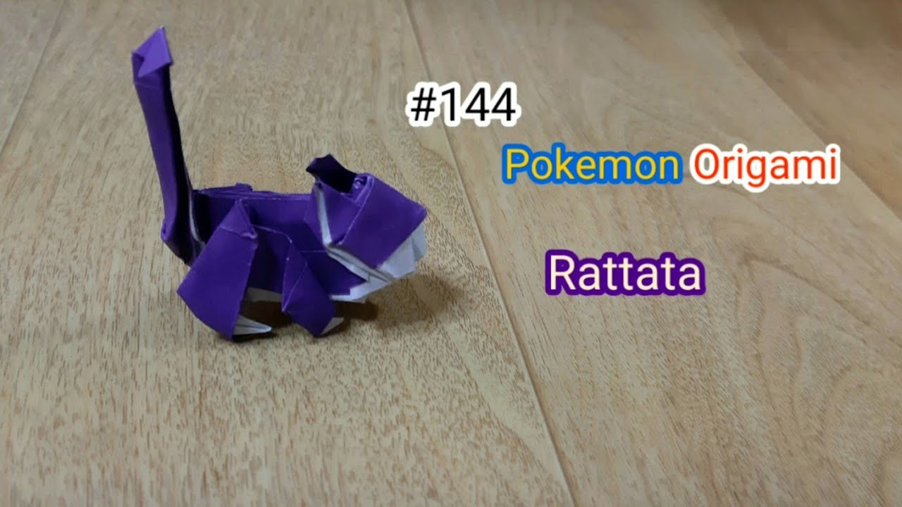折り紙１枚でポケモンに出るコラッタを折ってみた。pokemon origami rattata (KM)