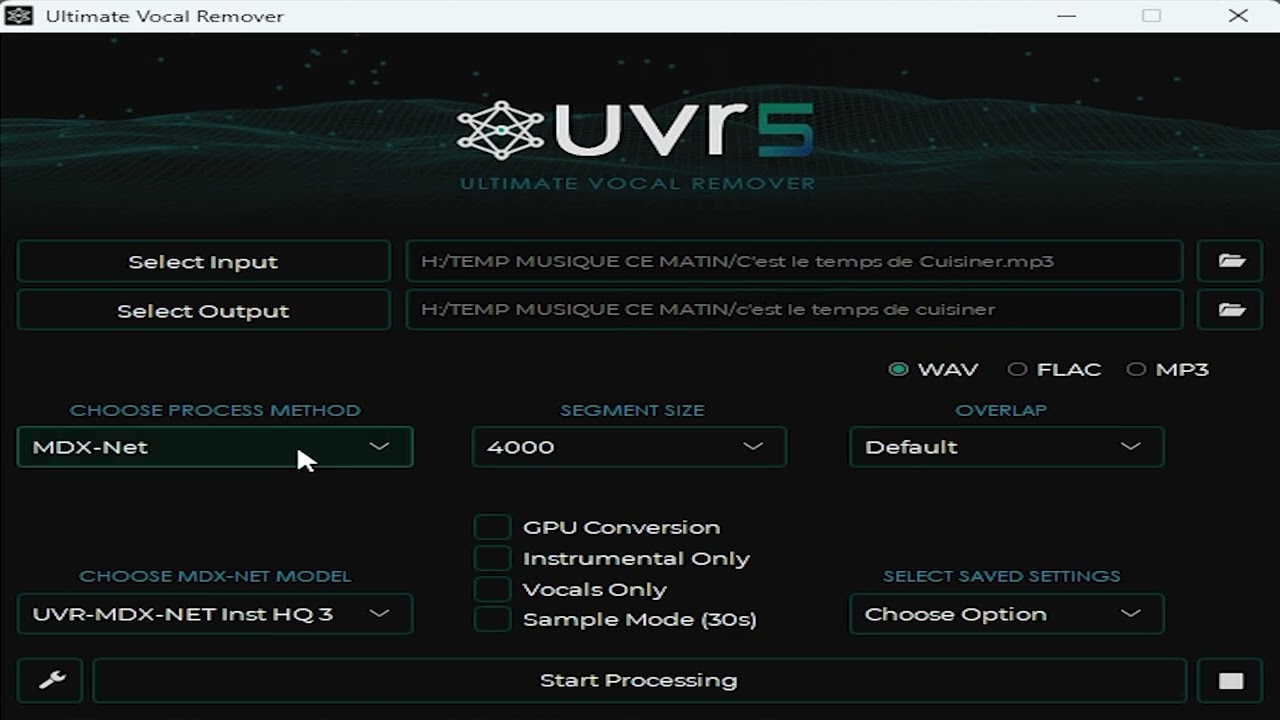 Tuto UVR5 (non exhaustif)