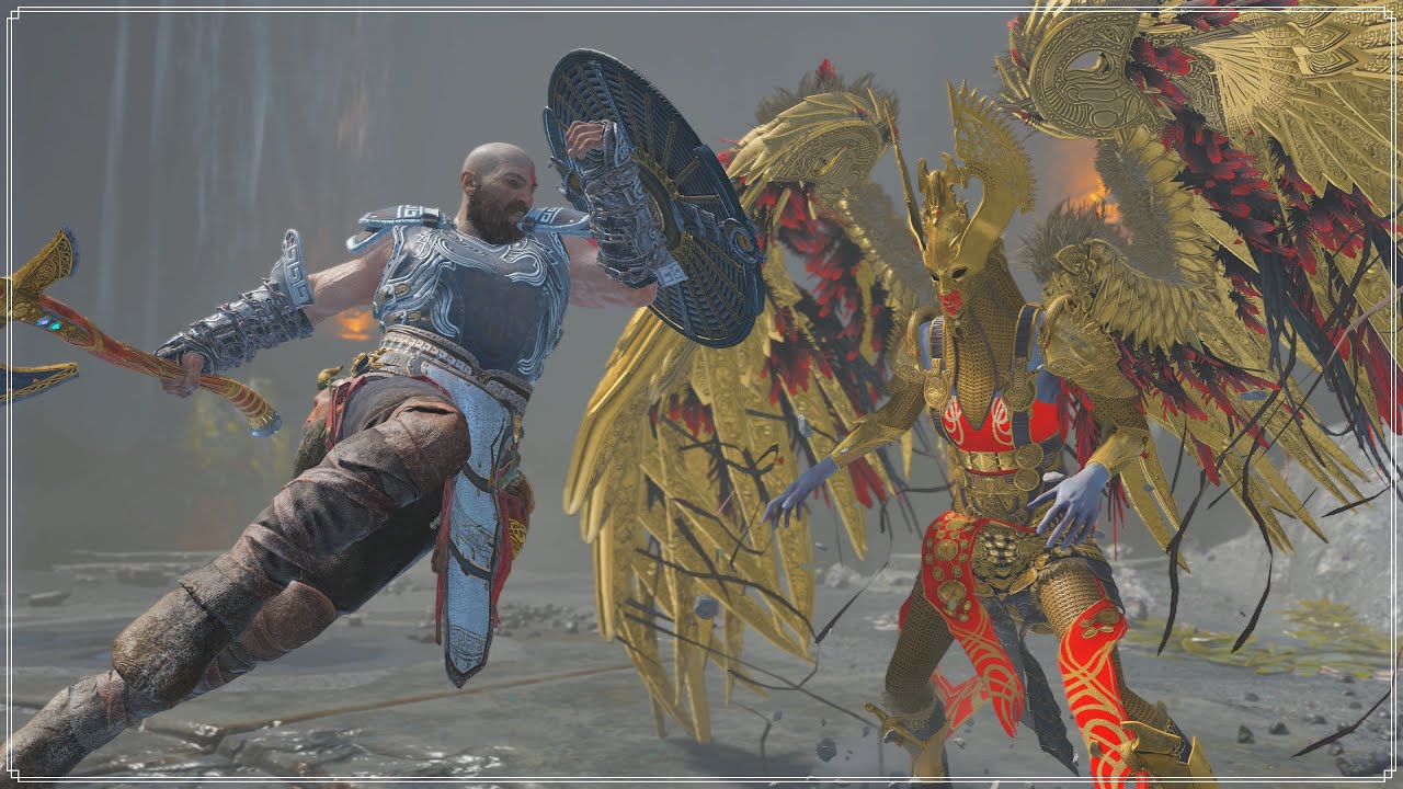 Sigrun Boss Fight GMGOW+ no damage (Zeus Armor) God of War 2018