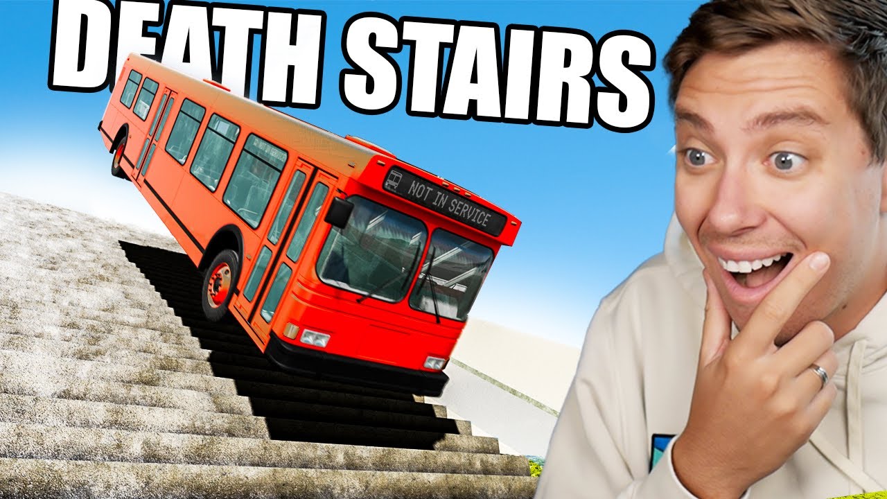 Can you Survive Cars vs Stairs in beamNG