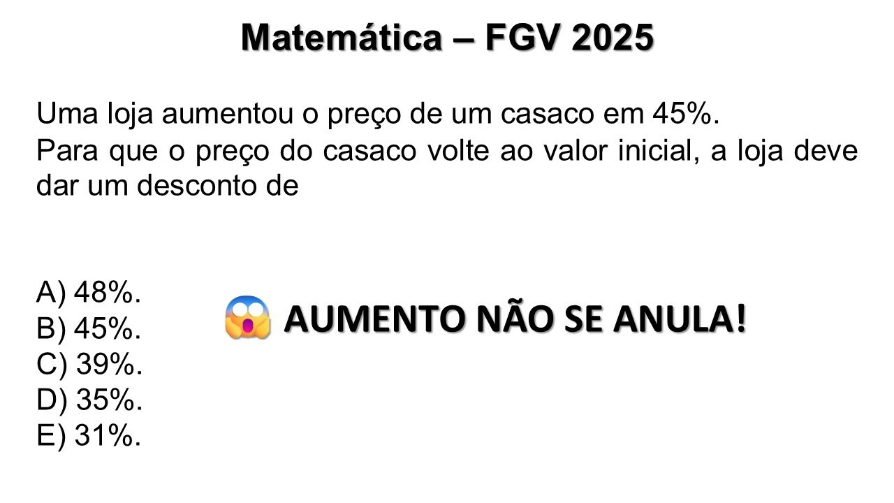 FGV ADORA ESSA PEGADINHA! Aumento e Desconto que Confundem Todo Mundo