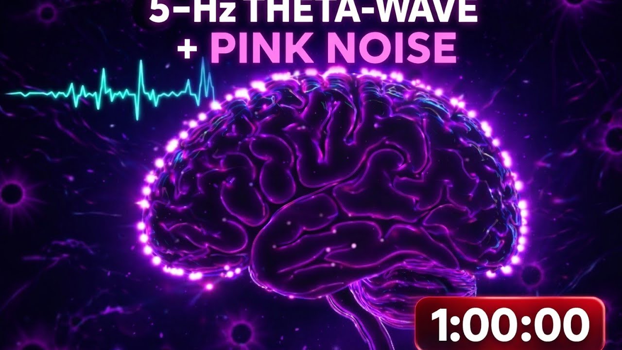 5 Hz Theta Waves with Pink Noise – Deep Creative Flow & Relaxed Focus (1 Hour)