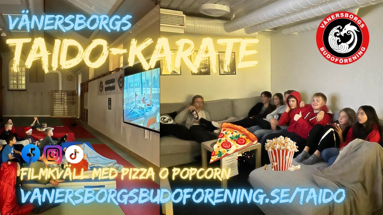 Filmkväll med pizza o popcorn på klubben 