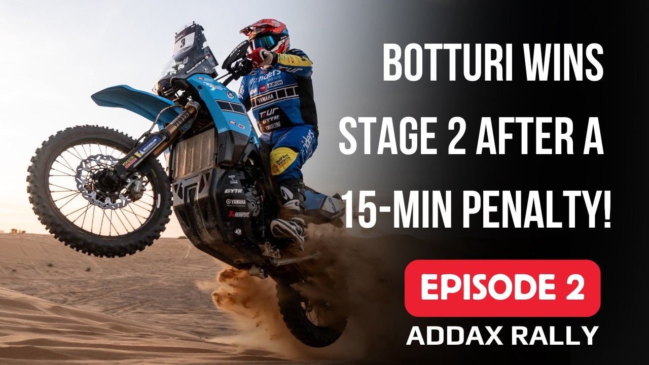 Alessandro Botturi wins Stage 2 with the Yamaha Ténéré 700 after a 15-min penalty! EP2 Addax Rally