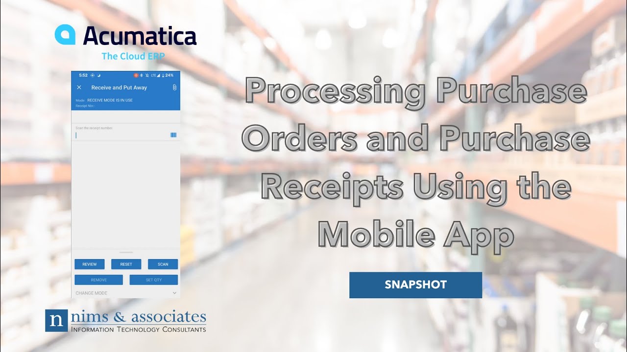 Processing POs and Receipts Using the Acumatica Mobile App