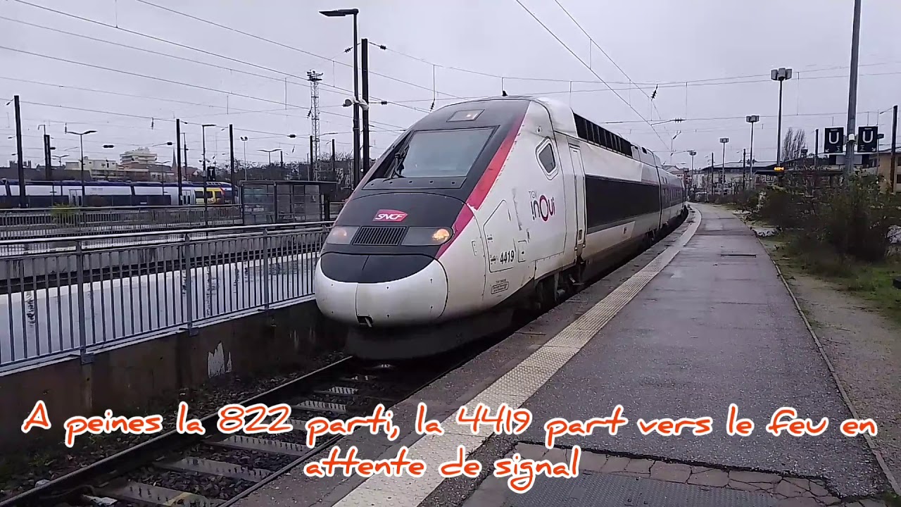 Découplage et manœuvre de la rame TGV 4419