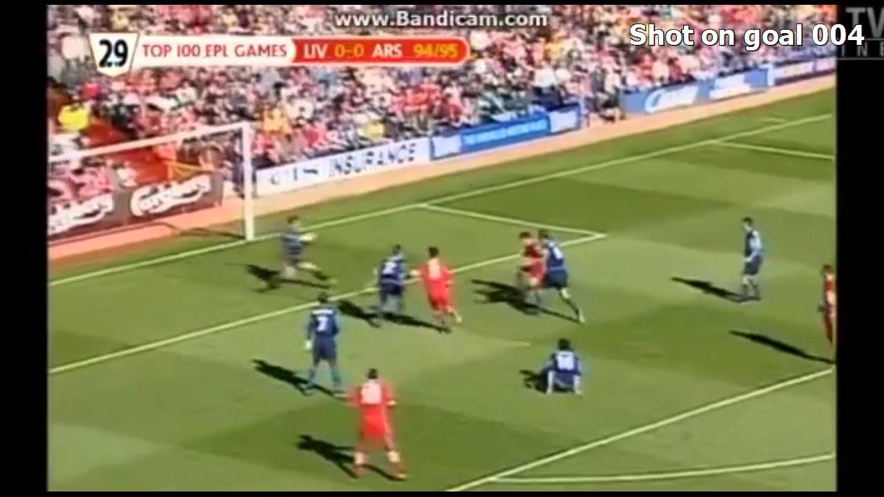 Shots on goal  Liverpool vs Arsenal  94/95 EPL
