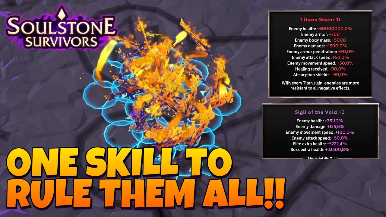 DESTROYING 12 Vial Sigil of THe Void +3 With ONE SKILL ONLY!! | Soulstone Survivors