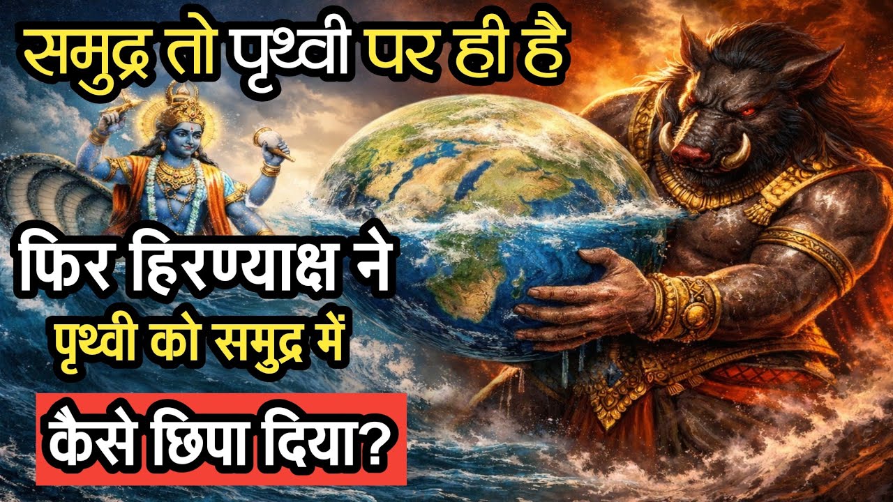 👉 समुद्र तो पृथ्वी पर ही है फिर हिरण्याक्ष ने पृथ्वी कहाँ छिपाई? hindu Mythology Explained In Hindi