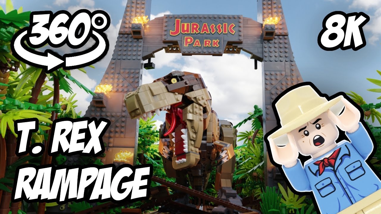LEGO Jurassic Park: T. rex Rampage Come to Life!  360&deg; VR 8K (LEGO 75936)