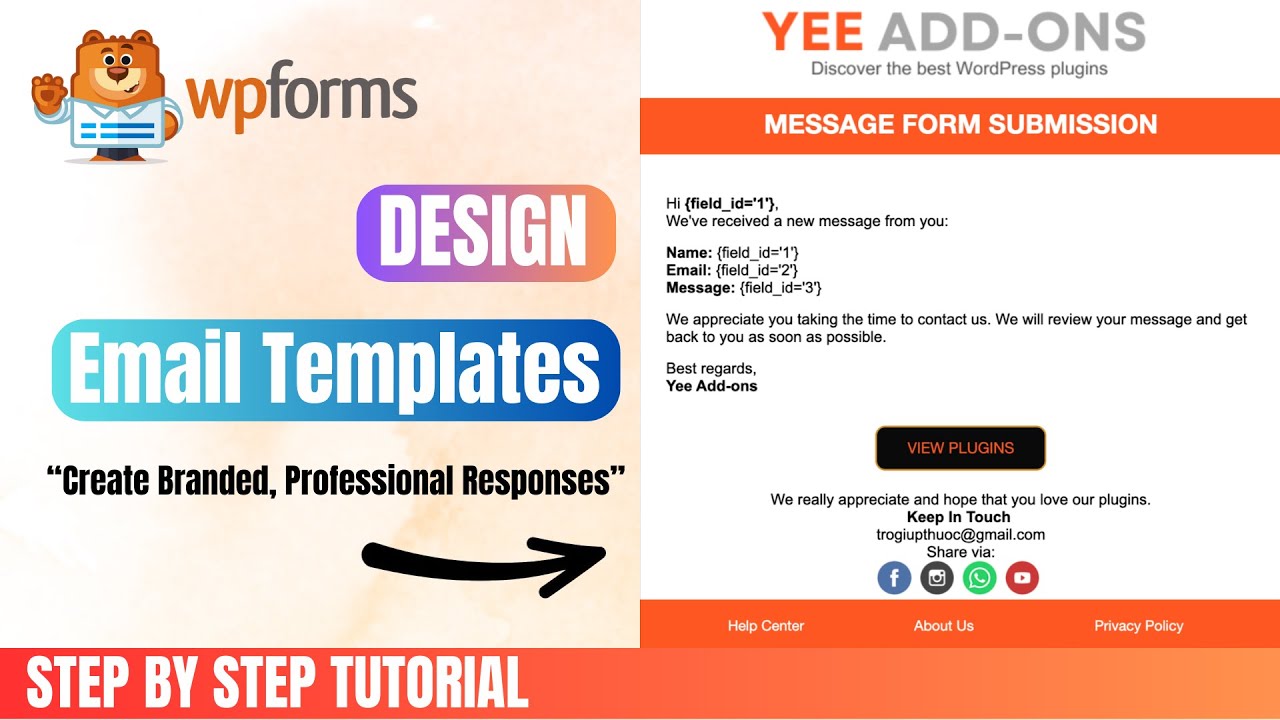 Design Email Templates for Each WPForms Form.