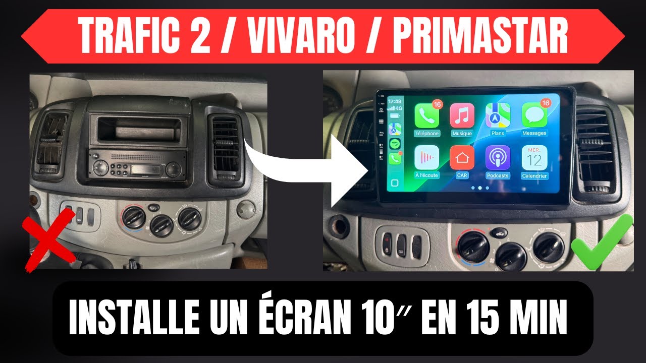 Personne ne croit que ça s’installe aussi vite… Autoradio Android tactile de 10 pouces sur Trafic 2