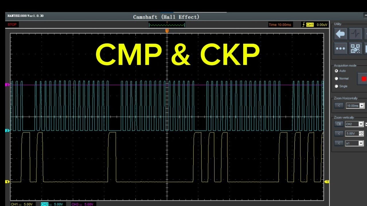 uso de osciloscopio hantek  en  sensores ckp y cmp