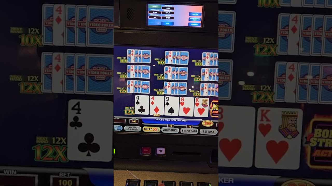 HUGE Multipliers on Deuces Wild Bonus Ultimate X!  #casinos  #videopoker