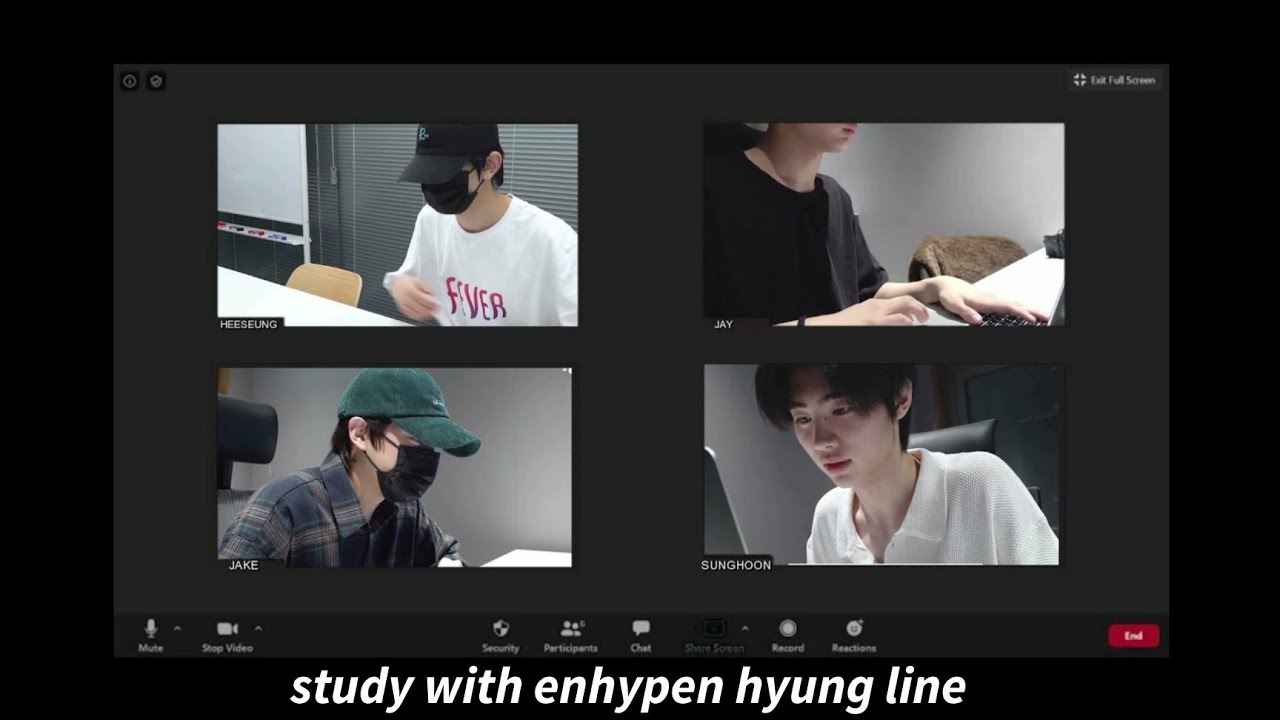 [1 HOUR] STUDY WITH ENHYPEN'S HYUNG LINE HEE, JAY, JAKE, SUNGHOON|| 엔하이픈 스터디윗미 || relaxing fire asmr