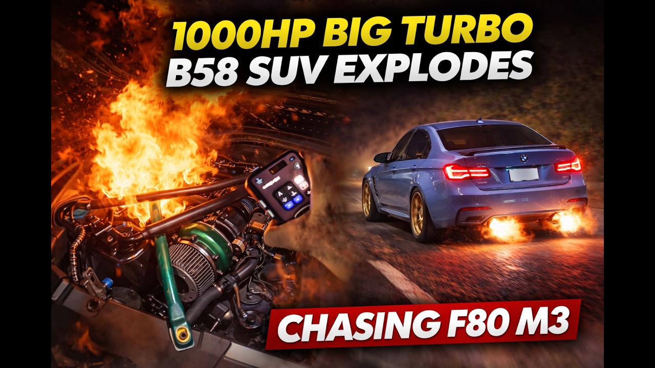 1000HP Big Turbo B58 SUV Explodes Chasing F80 M3 | Canyon Run POV [4K]