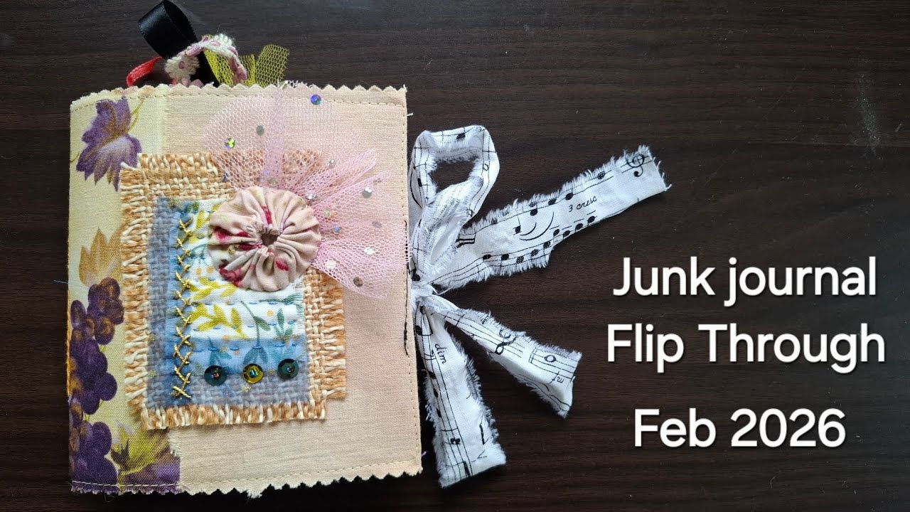 Пролистайте страницы Junk Journal за февраль 2026 года #junkjournal