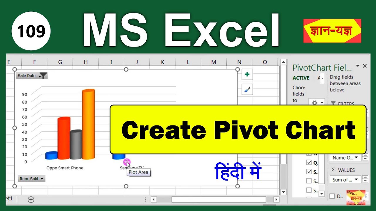 Microsoft Excel - Pivot Chart in Hindi - 109