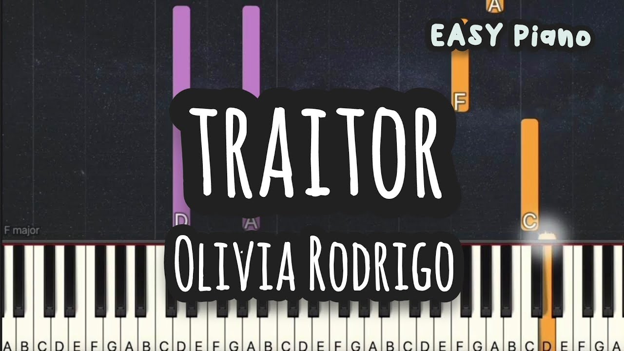 Olivia Rodrigo - traitor (Easy Piano, Piano Tutorial) Sheet