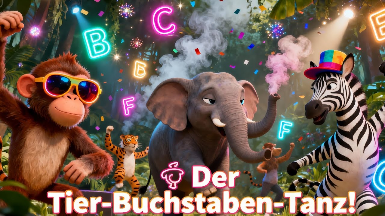 🐯 Der Tier-Buchstaben-Tanz 🐸 | Lustiges ABC Kinderlied mit tanzenden Tieren & Buchstaben 🎶