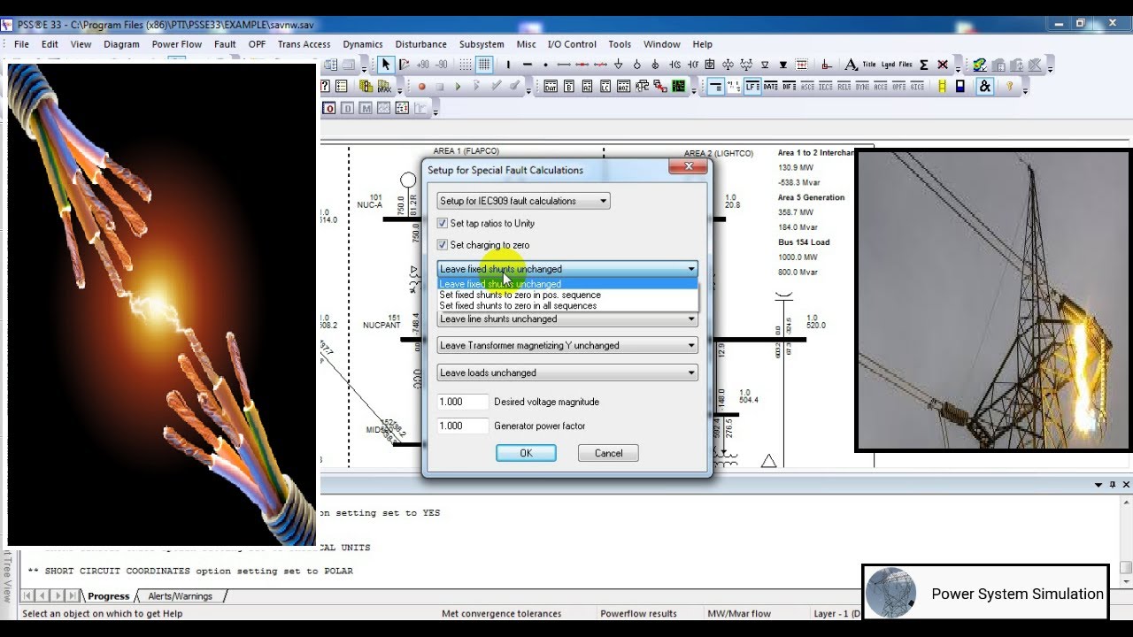 PSSE Tutorial #5 : Short Circuit Analysis in PSS/E software | Perform short circuit analysis