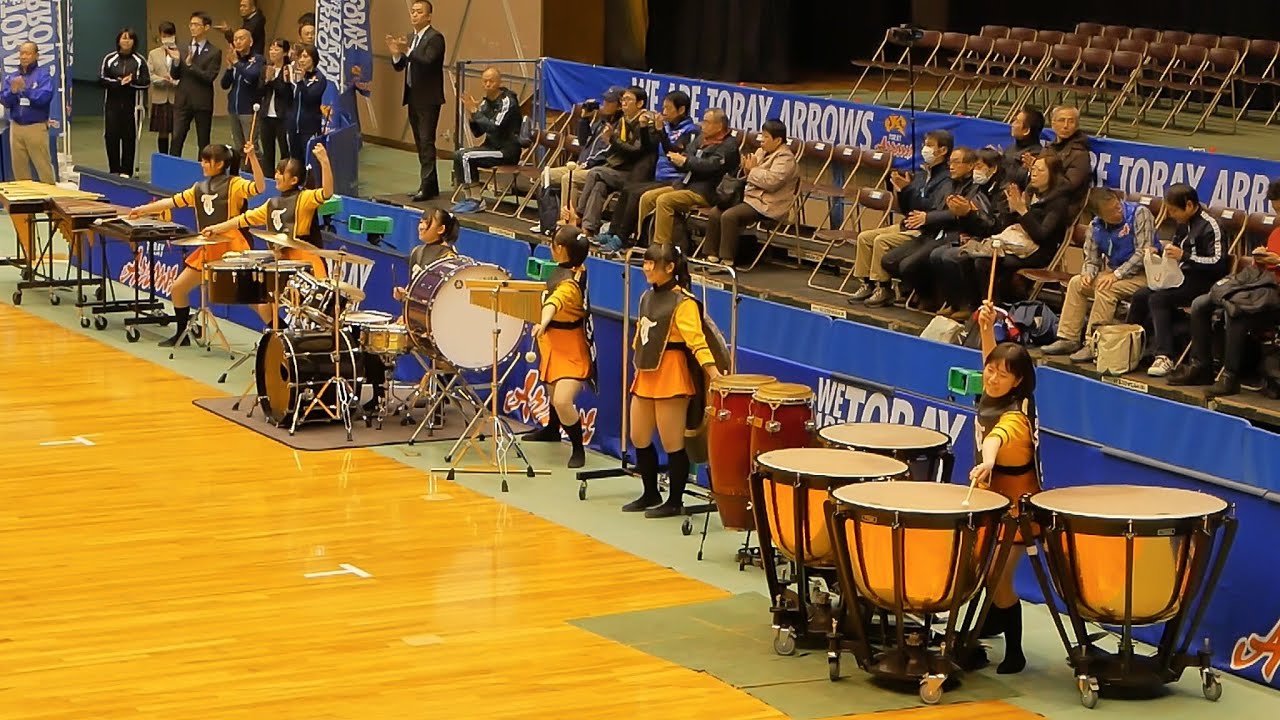京都橘高校吹奏楽部/東レアローズ 試合前 演奏パフォーマンス(パーカス隊Ver GX7mk2 4K撮影)
