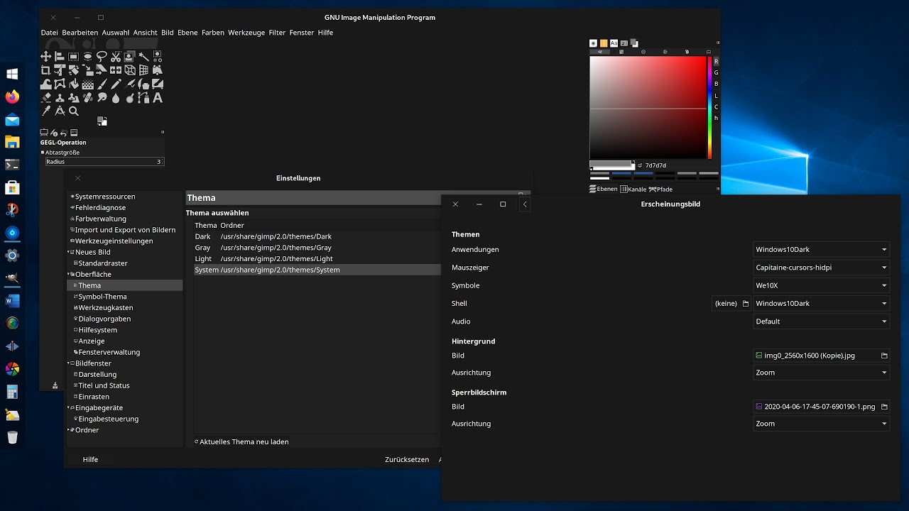 Gimp 2.10.18: GIMP-Thema ändern!