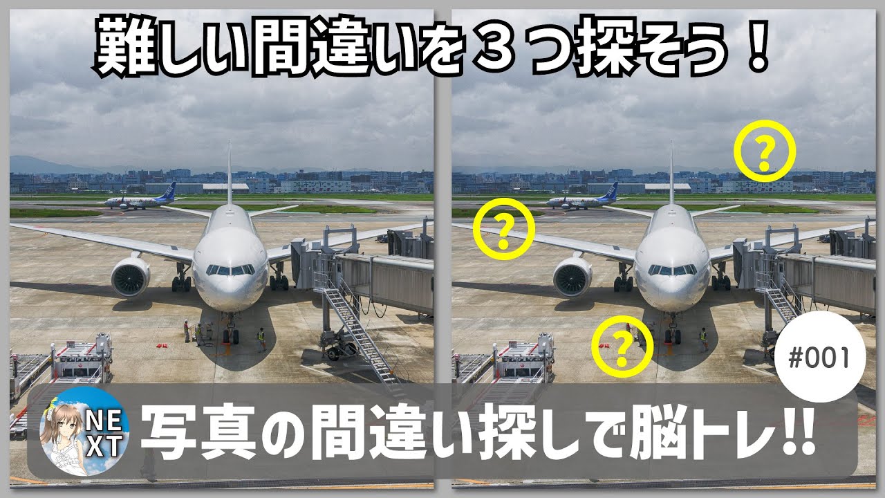 『写真で間違いさがし』の脳トレ！ #1 「飛行機３作品」【高難易度】