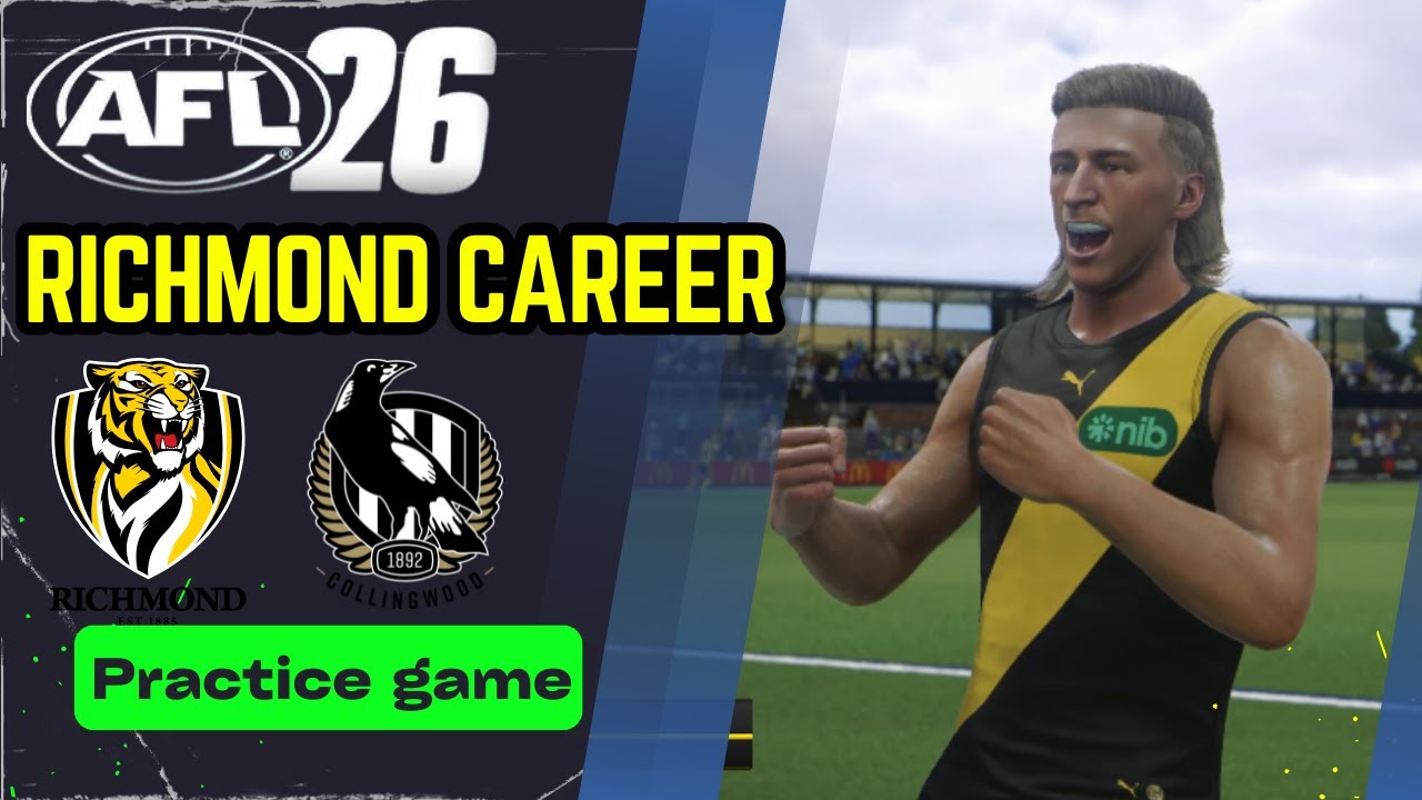 It's LUNCHTIME!! | AFL26 Richmond Career | Practice game vs Collingwood