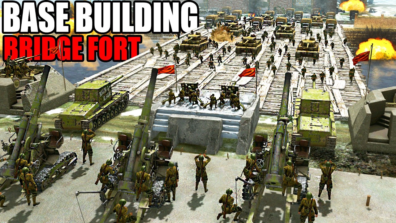 I built Deadliest WW2 BRIDGE FORTRESS vs GERMAN ARMY Invasion! - Gates of Hell