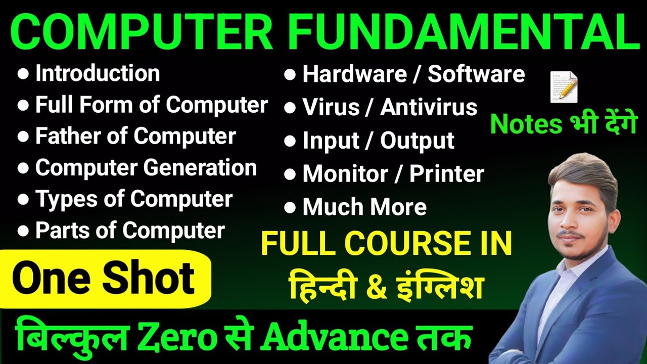 Computer Fundamental One Shot | Basic Computer Course in Hindi & English | #wwccollege | Chapter -1