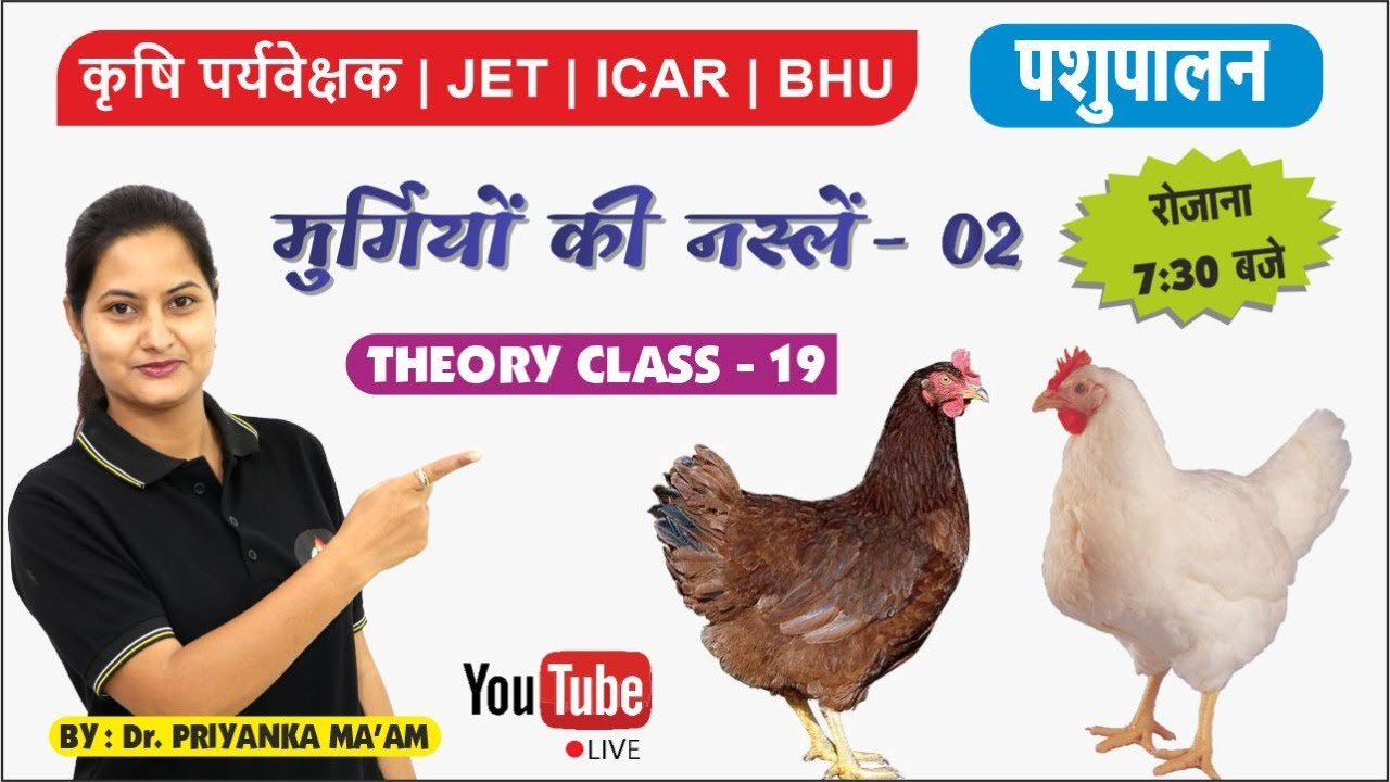 मुर्गियों की नस्लें-02 ||पशुपालन|| JET COACHING || THEORY CLASS - 19 || JET/ICAR/BHU/SKNAU JOBNER ||