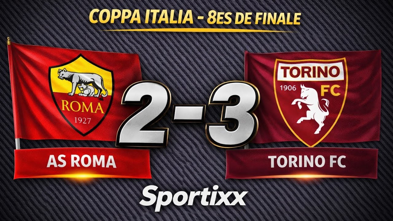 AS Roma - Torino FC : 2 - 3 | Coppa Italia Frecciarossa - 8es de Finale - 13.01.2026